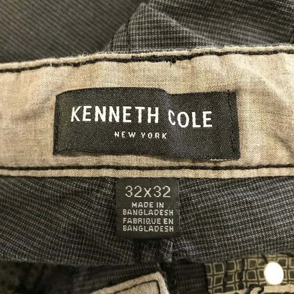 Kenneth Cole New York Gray Black Pants Mens Waist Size 32 Cropped Ankle Mid Rise - Picture 8 of 11